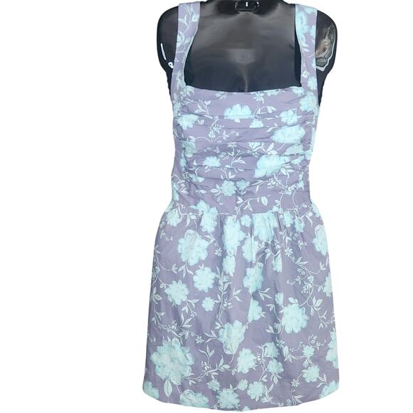 Free People Dresses & Skirts - FREE PEOPLE Meet Me in Maui Mini Dress Ocean Combo Floral sz Med Lg | MSRP $128